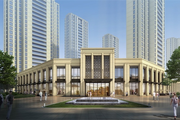 驻马店市绿城春风明月售楼部亮化施工前效果 驻马店市绿城春风明月售楼部亮化施工前效果